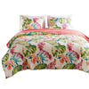 Aulne Quilt Set | 3 Piece King | Leaf Print | Multicolor