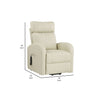 Power Lift Recliner Chair with Faux Leather and Wired Controller Off White By Casagear Home BM251043
