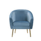 Accent Chair with Velvet Upholstery and Metal Legs Blue By Casagear Home BM251110