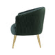 Accent Chair with Channel Stitching and Metal Legs Green BM251111