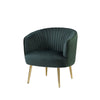 Accent Chair with Channel Stitching and Metal Legs, Green
