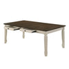 Dining Table with Rectangular Top and 2 Drawers, Brown and White