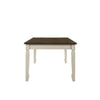 Dining Table with Rectangular Top and 2 Drawers, Brown and White