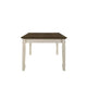 Dining Table with Rectangular Top and 2 Drawers, Brown and White