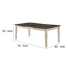 Dining Table with Rectangular Top and 2 Drawers, Brown and White