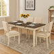 Dining Table with Rectangular Top and 2 Drawers, Brown and White