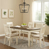 Dining Table with Rectangular Top and 2 Drawers, Brown and White