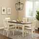 Dining Table with Rectangular Top and 2 Drawers, Brown and White