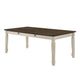 Dining Table with Rectangular Top and 2 Drawers, Brown and White