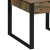 End Table with 1 Drawer and Grain Details, Brown and Black By Casagear Home