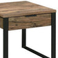 End Table with 1 Drawer and Grain Details, Brown and Black By Casagear Home