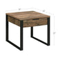 End Table with 1 Drawer and Grain Details, Brown and Black By Casagear Home