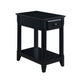 Accent Table with 1 Drawer and Bottom Shelf, Black