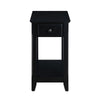 Accent Table with 1 Drawer and Bottom Shelf, Black
