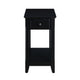 Accent Table with 1 Drawer and Bottom Shelf, Black
