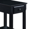 Accent Table with 1 Drawer and Bottom Shelf, Black
