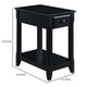 Accent Table with 1 Drawer and Bottom Shelf, Black