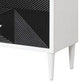 Accent table with Geometric Pattern 2 Drawer Front, Black and White By Casagear Home