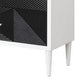 Accent table with Geometric Pattern 2 Drawer Front Black and White By Casagear Home BM251151