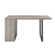 Opal Dining Table | 3 Side Compartments | Metal Trim Inlay | Oak Gray