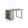 Opal Dining Table | 3 Side Compartments | Metal Trim Inlay | Oak Gray