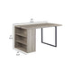 Opal Dining Table | 3 Side Compartments | Metal Trim Inlay | Oak Gray