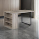 Opal Dining Table | 3 Side Compartments | Metal Trim Inlay | Oak Gray