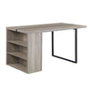 Opal Dining Table | 3 Side Compartments | Metal Trim Inlay | Oak Gray