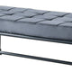 Bench with Button Tufted Seat and Pipe Style Metal Frame Gray BM251157
