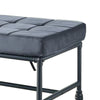 Bench with Button Tufted Seat and Pipe Style Metal Frame Gray BM251157