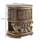 Nightstand with Scrolled Carvings and Half Moon Shape Antique Gold By Casagear Home BM251166