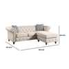 Reversible Sectional Sofa with Button Tufting and Rolled Arms Beige By Casagear Home BM251170