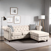 Luxe Sectional Sofa | Reversible | Button Tufted | Beige | 90"