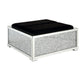 Mirrored Ottoman with Cushioned Seat and Faux Diamonds, Silver By Casagear Home