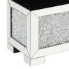 Mirrored Bench with Tufted Seat and Faux Diamonds Silver By Casagear Home BM251180