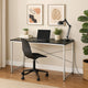 Writing Desk with X Shaped Crossbar Support, Black and White