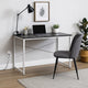Writing Desk with X Shaped Crossbar Support, Black and White