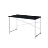 Writing Desk with X Shaped Crossbar Support, Black and White