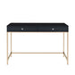 Writing Desk with 2 Storage Compartments, Black and Gold By Casagear Home