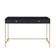 Writing Desk with 2 Storage Compartments Black and Gold By Casagear Home BM251199