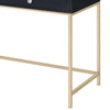 Writing Desk with 2 Storage Compartments, Black and Gold By Casagear Home