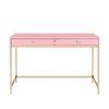Writing Desk with 2 Storage Compartments Pink and Gold By Casagear Home BM251200