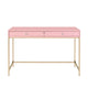 Writing Desk with 2 Storage Compartments Pink and Gold By Casagear Home BM251200