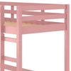 Twin Loft Bed with Wooden Frame and Attached Ladder Pink By Casagear Home BM251249