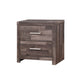 Wren Nightstand | Rough Hewn Texture | Panel Base | Rustic Gray