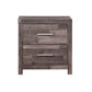 Nightstand with Rough Hewn Saw Texture and Panel Base, Rustic Gray By Casagear Home