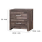 Nightstand with Rough Hewn Saw Texture and Panel Base, Rustic Gray By Casagear Home