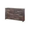 Dresser with Rough Hewn Saw Texture and Panel Base, Rustic Gray