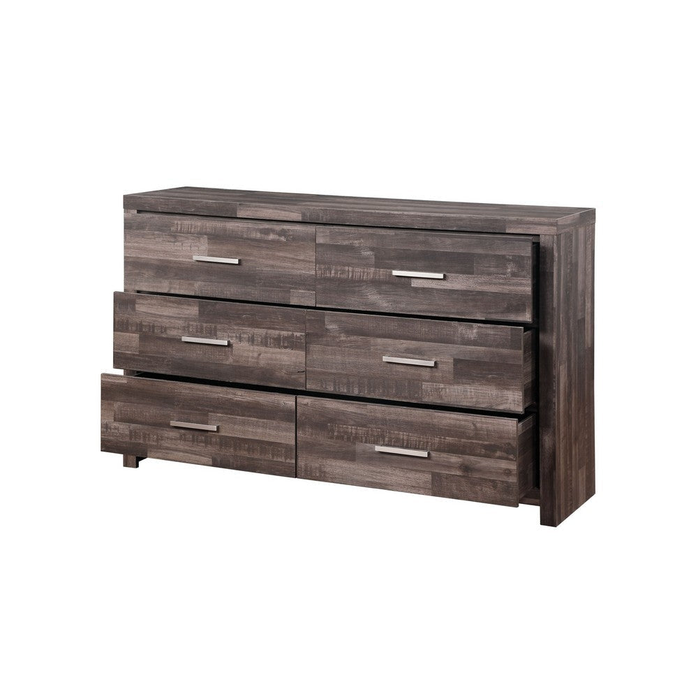 Dresser with Rough Hewn Saw Texture and Panel Base Rustic Gray BM251268