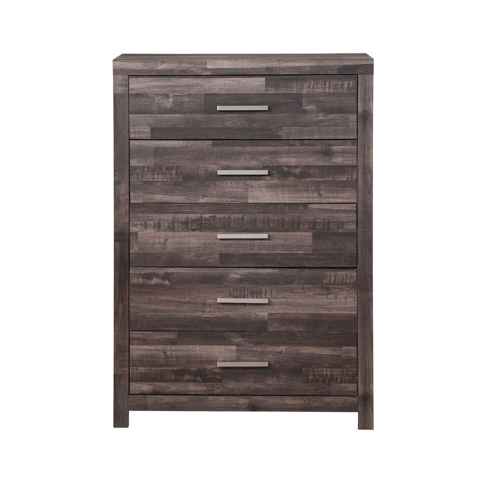 Chest with Rough Hewn Saw Texture and Panel Base Rustic Gray BM251269